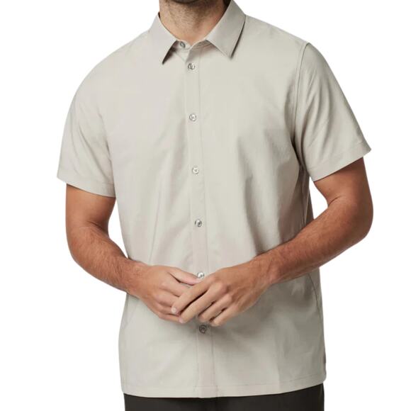 Vuori Short Sleeve Manhattan Button Down – Toast – Size S – NWT – Retail $98 - Picture 1 of 5